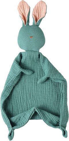 insular Bunny Lovey Blanket for Boys and Girls, Organic Cotton Muslin Security Blanket for Babies, Soft Breathable Lovie Soothing Towel for Newborn and Infant, Khaki in Kuwait