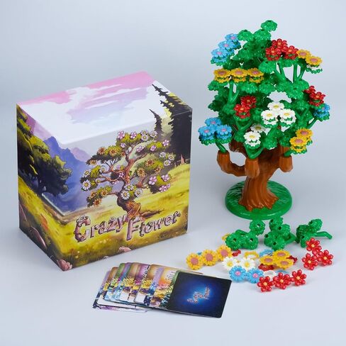 CrazyFlower-Family Brick Stacking Game, Light Strategy Cards Game, Grow Your Tree, Bloom Beautiful Flowers, and Compete for Victory | Fun for Family & Friends,2-4 Players, Ages 12+,45 Minute Playtime in Saudi Arabia