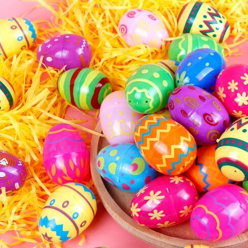 120Pcs Fillable Printed Easter Eggs Bulk, 2.3 inch, Empty Easter Eggs Fillable with Candy, Treats, Presents for Basket Suffers, Hunt Party Favor, Craft Project, Classroom Prizes for Boys Girls in Kuwait