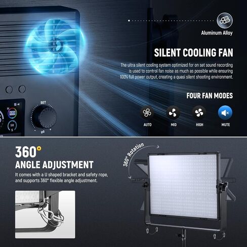 Neewer 105W RGB LED لوحة فيديو LED KIT مع أبواب الحظيرة ، 1200 LEDS 31500LUX@0.5M 2500K-10000K CRI96+/TLCI97+ DIMMABLE ، APP/2.4G/PANES in Kuwait