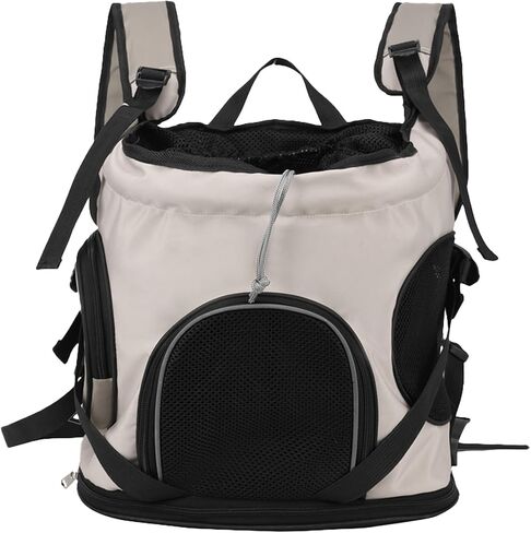 Pet Backpack Featuring Breathable Mesh for Small Dog and Kitty Cat 20 Lbs Load-Bearing Good for Hiking(Creamy White) in Saudi Arabia