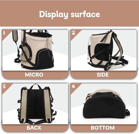 Pet Backpack Featuring Breathable Mesh for Small Dog and Kitty Cat 20 Lbs Load-Bearing Good for Hiking(Creamy White) in Saudi Arabia