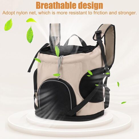 Pet Backpack Featuring Breathable Mesh for Small Dog and Kitty Cat 20 Lbs Load-Bearing Good for Hiking(Creamy White) in Saudi Arabia