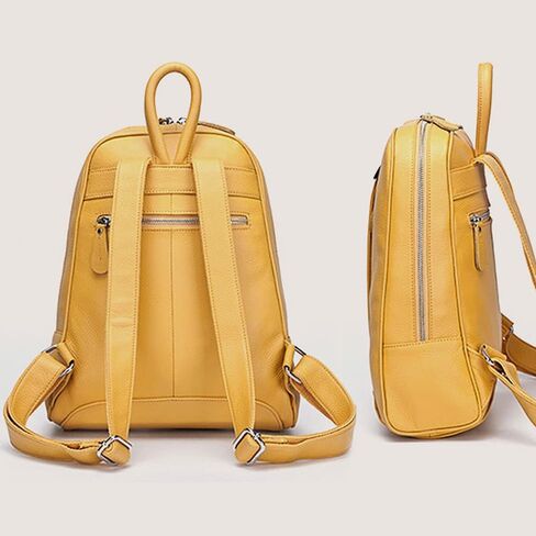 Simple Genuine Leather Backpack Women Laptop Casual Knapsack Ladies Travel Bag in Saudi Arabia