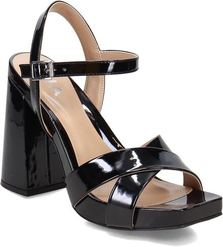 MIA Womens Erina Ankle Strap Block Dress Sandals High Heel 3" & Up - White in Saudi Arabia