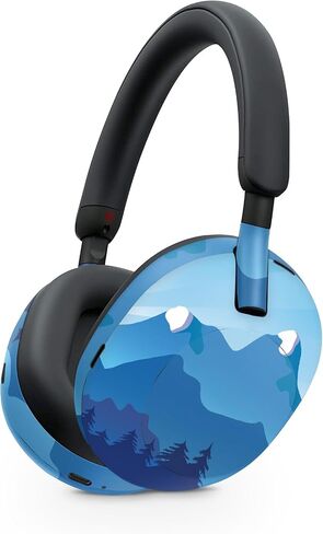 MightySkins Skin Compatible with Sony WH-1000XM5 Headphones - Blue Mountains | Protective, Durable, and Unique Vinyl Decal wrap Cover | Easy to Apply, Remove, and Change Styles in Kuwait