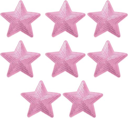 MECCANIXITY 8 Pieces Large Iron on Patches Star Sequin Iron on Applique Embroidered Patches Brown Bling Appliques for Clothes DIY Crafts Bag Pants in Saudi Arabia