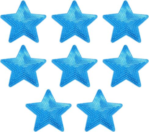 MECCANIXITY 8 Pieces Large Iron on Patches Star Sequin Iron on Applique Embroidered Patches Brown Bling Appliques for Clothes DIY Crafts Bag Pants in Saudi Arabia