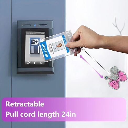 Pink Bow Stethoscope Badge Reel Retractable for Nurse Nursing RN CNA LPN & Medical Assistant | Cute Nurse Gifts Coquette Bow ID Name Badge Holder with Alligator Clip & 24" Durable Nylon Cord | Acrylic in Saudi Arabia
