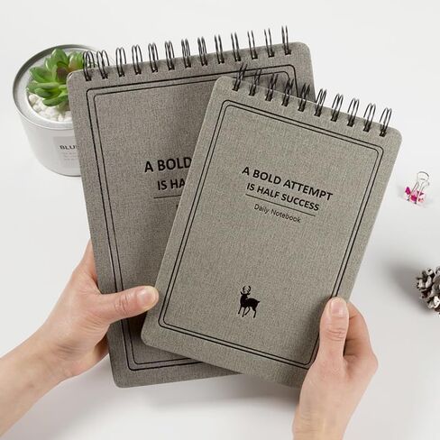 Ailifly Beautiful Mind Hardcover Vertical Coil Spiral Diary Notebook Journal Steno Book with Ruled Line Paper (Wine Red, A5) in Kuwait