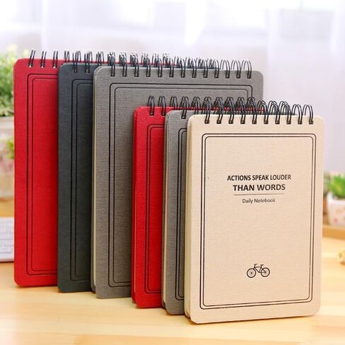 Ailifly Beautiful Mind Hardcover Vertical Coil Spiral Diary Notebook Journal Steno Book with Ruled Line Paper (Wine Red, A5) in Kuwait