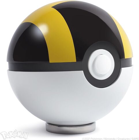 The Wand Company Pokémon 25th Anniversary Silver Box Edition Poké Ball – Realistic, Electronic, Die-Cast Poké Ball with Display Case Light Features (Ultra Ball) in Saudi Arabia