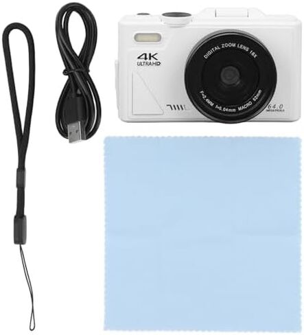 كاميرا رقمية 4K ، كاميرا Zoom 18x مع شاشة Flip 3 بوصة ، 64 ميجابكسل UHD Autofocus كاميرا رقمية صغيرة مضغوطة للتصوير الفوتوغرافي فوتوغرافي (أسود) ، genericyifecs9gkq-12 in Kuwait