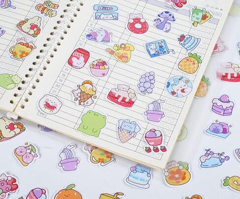 300 Pieces Cute Kawaii Cartoon Animal Stickers for Kids Small Size Korean Scrapbook Decals Pack for Photo Planner Notebook DIY Gift Card Dairy Suitcase Album Laptop Phone Case in Saudi Arabia