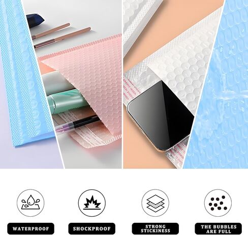 Bubble Mailers - 9 X 12 Inch Padded Envelopes, Blue Mailing Envelopes, Bubbles Envelope, Padded Envelope ﻿for Clothes Makeup Supplies (25Pack, 9 X 12'') in Kuwait