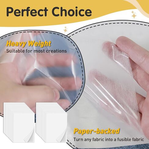 Iron On Adhesive Sheets 40PCS, Heavy Weight Double-Sided Heat Melt Fabric Glue Sheet, A4 Size Fusible Adhesive Sheets, Press-on Patch Iron On Tape, Fusible Interfacing for Sewing, Heat and Bond in Saudi Arabia