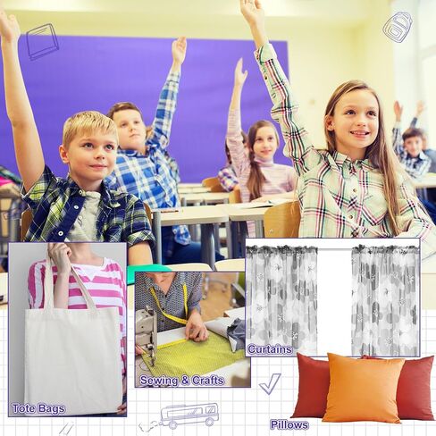 Bulletin Board Fabric 48 '' x 107 '' Class Fabric for Classroom Bulletin Board Background Decor, Pillows, Curtains, Crafts (White) in Kuwait