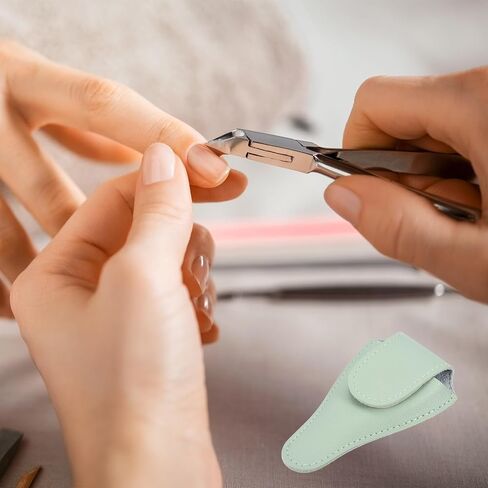 2 Pack PU Scissors Cover - Embroidery Sewing Craft Leather Scissors Protective Case, Apply to Storing Nipper Shears (4.5 x 2.6 Inches, Light Green) in Saudi Arabia