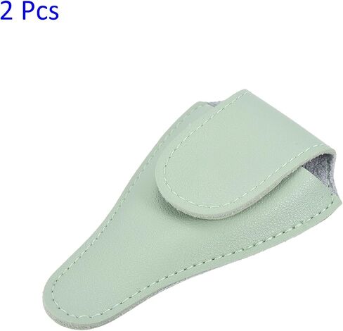 2 Pack PU Scissors Cover - Embroidery Sewing Craft Leather Scissors Protective Case, Apply to Storing Nipper Shears (4.5 x 2.6 Inches, Light Green) in Saudi Arabia