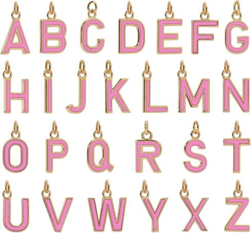 18K Gold Filled A-Z Alphabet Letters Charms,26Pcs Initial A-Z Alphabet Charms,Bracelet Necklace Earrings Charms for DIY Jewelry Making in Kuwait