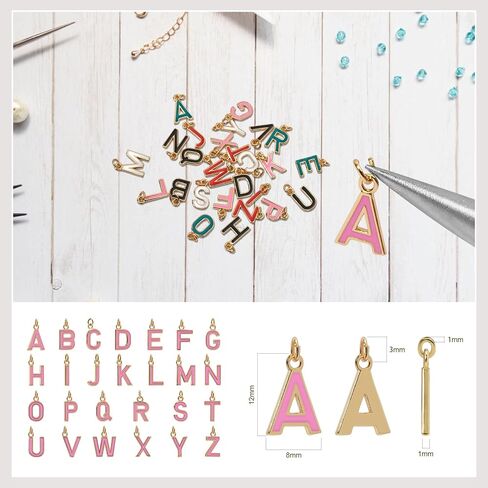 18K Gold Filled A-Z Alphabet Letters Charms,26Pcs Initial A-Z Alphabet Charms,Bracelet Necklace Earrings Charms for DIY Jewelry Making in Kuwait