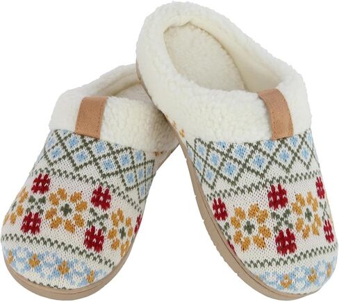 isotoner Women's Heritage Fairisle Knit Hoodback Slipper, Large (8.5-9), Black in Saudi Arabia