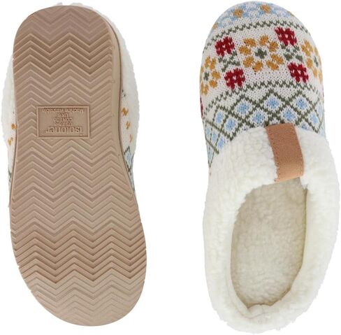 isotoner Women's Heritage Fairisle Knit Hoodback Slipper, Large (8.5-9), Black in Saudi Arabia
