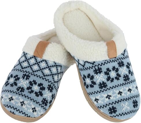 isotoner Women's Heritage Fairisle Knit Hoodback Slipper, Large (8.5-9), Black in Saudi Arabia