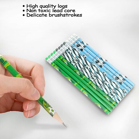 12 PCS Sports Pencils with Erasers for Fun Sports-Themed Wooden Pencils for Boys, Party Favors, Classroom Rewards, School Supplies, Football, Basketball, Soccer, and Baseball Designs in Saudi Arabia