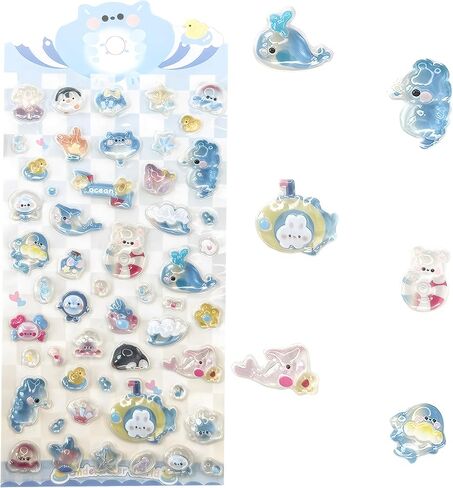 4PCS Self-Adhesive Stickers Mixed Style Decorative Star Fruit, Flowers, Plants, and Trees Stickers for Personalize Hand Account Photo Frame Album Laptop Water Bottle Scrapbook Decoration in Saudi Arabia
