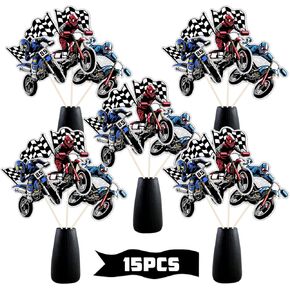 Racing Motorcycle Table Decorations - Motocross There Table Contpiece - SPORTS Party Decorations Supplies - 15pcs