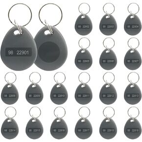 RFID Key Fobs Writable, Thin 26 Bit Proximity Key Fobs Fit for Prox Key ISO-Prox 1346 1386 1326 H10301 Format Readers, Works with The Vast Majority of Access Control Systems Grey (100 pcs)