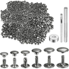 Harfington 300 Sets Protects 6 size metal metal cap cap snaps studs studs مع أدوات إعداد 3pcs للسلاكات لاستصلاح DIY Craft Craft ، البرونزية