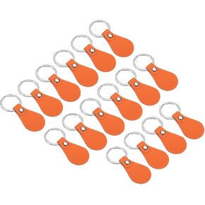 طقم مفتاح Patikil Leather Key Fob ، 16 حزمة بو ، من الفوهة الفوبية ، مع المسامير والفراغات مفاتيح مفاتيح للليزر ، مصنوعة من الجلد ، وصنع مفاتيح DIY ، بني غامق