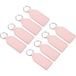 PATIKIL Leather Key Fob Kit, PU Leather Key Fob Blanks with Key Rings for DIY Keychain Making