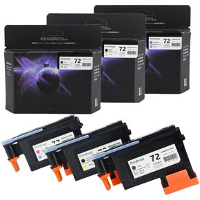 72 PRINTHEAD-3 Pack (مع رقاقة) متوافقة مع HP DesignJet T610 T620 T770 T790 T1100 T1120 T1200 T1300 T2300 PRINTER PRINT-3 PACK (CYAN/MAGENTA ، MATTE Black/Yellow ، Gray/Photo Black)