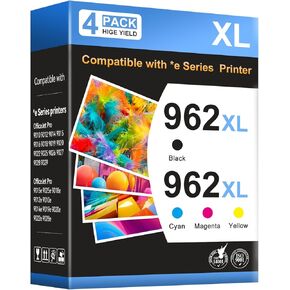 962XL Combo Pack Ink Cartridges Replacement Compatible for HP962XL HP962 HP Ink 962 XL Works with OfficeJet Pro 9010e 9012e 9014e 9015e 9018e 9019e 9020e 9022e 9025e 9028e Printers
