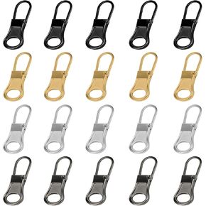 20pcs Zipper Pull Prow Place ، shipper shipper shipper shipper shipper shipper repair repair reply kit lext zipper slider for clothing jetts coats boots luggage propack (4 colors)