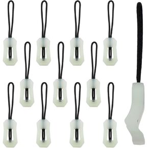 Yocimango Glow in The Dark Zipper Pulls Fluorescent Green Luminous 1.3 Inch Zipper Pull Suitcase Jacket Jacket Backpack Tent Zipper Outdoor Camping Tool Replacement Helper-12PCS, YO-27871