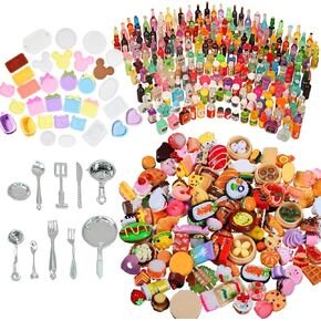 150pcs أشياء مصغرة للأغذية الصغيرة ألعاب دمية ملحقات دمية منزل أثاث المطبخ الصغير المصغرة الطبخ الصغير الدقيق.