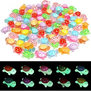 60 PCS Mini Resin Turtle ، التماثيل المصغرة المصغرة ، وحيوانات السلاحف الصغيرة تتوهج في الظلام للدمى ، وحوض السمك ، وحشو الحفلات ، وزينة الكيك ، ومناظر حديقة خرافية (C)