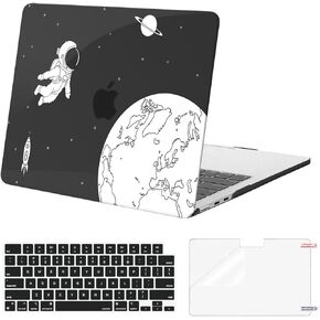 MOSISO Compatible with MacBook Air 13 inch Case 2025 2024 2023 2022 M4 A3240 M3 A3113 M2 A2681, Plastic Hard Shell & Keyboard Cover & Screen Protector for MacBook Air 13.6 inch Case, Astronaut & Moon