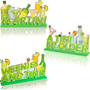 3 أجهزة كمبيوتر Martini Table Table Decorations Margarita Tabletop Wooden Sign A Tini Bit Oven Senior Table Top Decor Bachelorette Party Supplies for Home Bar Bar Tier Tier Tray Decor