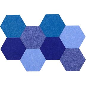 Hexagon Felt Board Board ، لوحة دبوس نشرة DIY للادة اللاصقة ، 8pcs شعرت بوالس دبوس الفلين مع 20 دبابيس دفع لزخارف الجدار صور الصور ملاحظة (أخضر تدريجي)