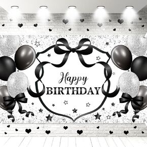 Coquette Birthday Decorations Bow Happy Birthday Backdrop Bow Decorations for Girls Women Photography Backgrounds Bachelorette Supply(Pink,7 x 5 ft)