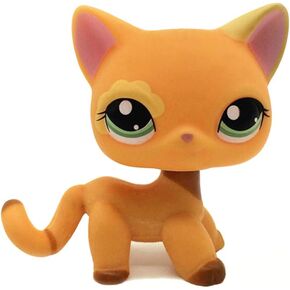 Mini Pet Toys #1643 Orange Short Hair Cat Flower Animal Figure