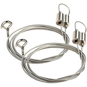 Adjustable Picture Hanging Wire, 2PCS Mirror Frame Kit 5m x1.5mm Heavy Duty Stainless Steel Wire Rope for Hanging Mirrors, Frames, Lamps, Billboards, Basket Flowerpot, Holds Up to 44lbs(20kg)