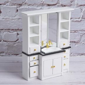 أثاث Dollhouse ، ألوان أنيقة صنعة الدقة Dollhouse Furniture Accessories مناسبة لـ 1/12 Scale Dollhouse (أبيض)