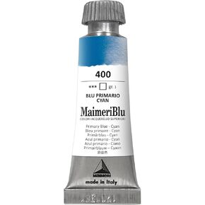 Maimeriblu 12ml أحادي الصبغ الطلاء المائي - الأزرق الأساسي - Cyan PB15: 3 الطلاء المائي الاحترافي - أنبوب طلاء مائي خفيف وشفاف للفنانين