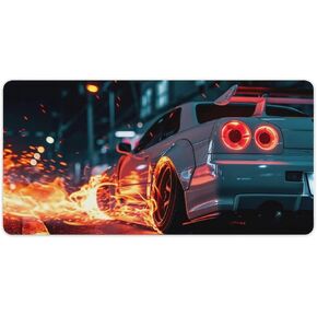 JDM CAR R34 كبيرة ألعاب الماوس وسادة لا تنزلق من الطبقات القاعدة المكتبية ملحقات الكمبيوتر للمكتب والألعاب إعدادات 30x60cm